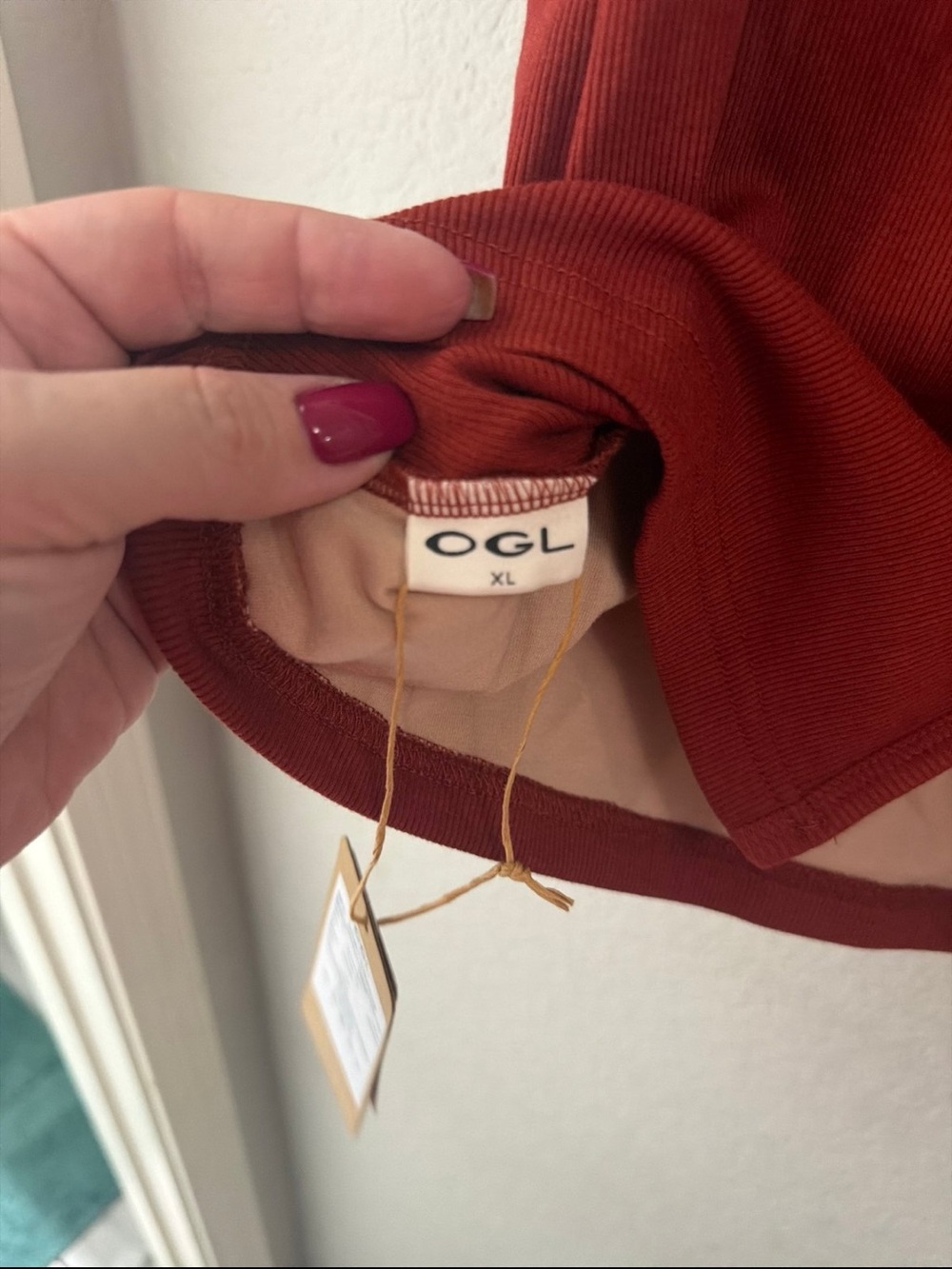 OGL Women's High Neck Tank Top - Rust - Picture 4 of 4